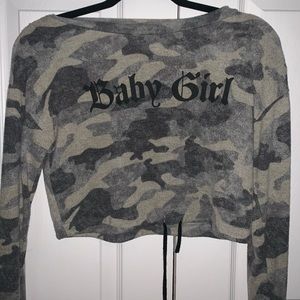 babygirl camo crop top